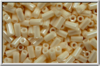 TBU-1-0123l, TOHO Bugle 1", 3mm, cream, lt., op., luster, 10g