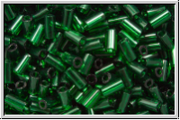 TBU-1-0939, TOHO Bugle 1", 3mm, emerald, trans., 10g