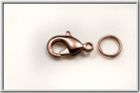 Karabiner "glatt", 12x6mm, kupferfb., hell, Messing, 1 Stk.