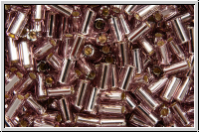TBU-1-0026, TOHO Bugle 1", 3mm, amethyst, lt., trans., silver-ld., 10g