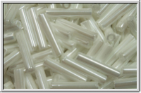 TBU-3-0121, TOHO Bugle 3", 9mm, white, ceylon, 10g