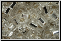 TH-08-0021, TOHO Hexagon, 08/0, crystal, trans., silver-ld., 10g