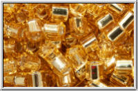 TH-08-0022, TOHO Hexagon, 08/0, topaz, lt., trans., silver-ld., 10g