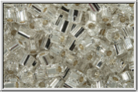 TH-11-0021, TOHO Hexagon, 11/0, crystal, trans., silver-ld., 10g