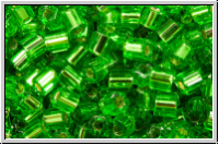 TH-11-0027, TOHO Hexagon, 11/0, peridot, trans., silver-ld., 10g