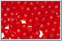 B�hm. Glasschliffperle, feuerpol., 5mm, siam, lt., trans., matte, 25 Stk.