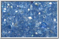 B�hm. Glasschliffperle, feuerpol., 4mm, sapphire, lt., trans., AB, 50 Stk.