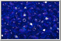B�hm. Glasschliffperle, feuerpol., 4mm, cobalt, trans., 50 Stk.