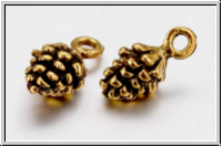 Anh�nger "Tannenzapfen", 13x7x5,5mm, antikgoldfb., Metall, 1 Stk.