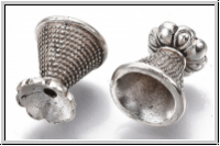 Perlenkappe (-cone) "Becher", 15x14mm, antiksilberfb., Tibetsilber, 2 Stk.