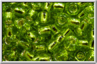 R-08-0024, TOHO Rocailles, 08/0, green, lime, trans., silver-ld., 10g