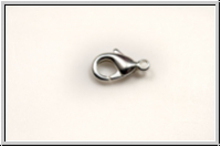 Karabiner "glatt", 10x6mm, silberfb., Messing, 1 Stk.