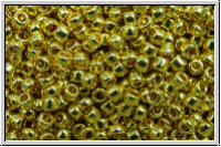 R-15-0559PF, TOHO Rocailles, 15/0, gold, yellow, galv., met., perm.-finish, 5g