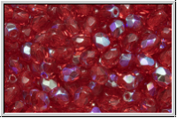 B�hm. Glasschliffperle, feuerpol., 4mm, siam, trans., AB, 50 Stk.