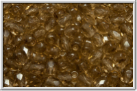 B�hm. Glasschliffperle, feuerpol., 4mm, light smoked topaz, trans., 50 Stk.