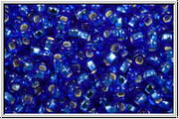 PR-11-37050, PRECIOSA Rocailles, 11/0, sapphire, dk., trans., silver-ld., 20g