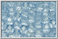 B�hm. Glasschliffperle, feuerpol., 6mm, sapphire, lt., trans., 25 Stk.