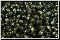 PR-11-47010, PRECIOSA Rocailles, 11/0, black diamond, trans., silver-ld., 20g