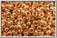 PR-11-18583, PRECIOSA Rocailles, 11/0, crystal, trans., terra metallic dk. gold, 20g