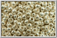 PR-11-18302, PRECIOSA Rocailles, 11/0, crystal, trans., metallic bright silver, 20g