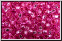 PR-11-18277, PRECIOSA Rocailles, 11/0, crystal, trans., hot pink dyed, silver-ld., 20g
