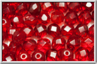 B�hm. Glasschliffperle, feuerpol., 6mm, sima, trans., 25 Stk.