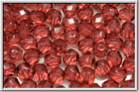 B�hm. Glasschliffperle, feuerpol., 5mm, wine, trans., 25 Stk.