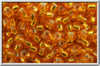 RR-11-0007, MIYUKI Rocailles, 11/0, orange, med., trans., silver-ld., 10g