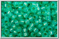 RR-11-0572, MIYUKI Rocailles, 11/0, mint (dyed), opal, silver-ld., 10g