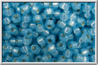 RR-11-0573, MIYUKI Rocailles, 11/0, aqua (dyed), opal, silver-ld., 10g