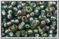 RR-11-1021, MIYUKI Rocailles, 11/0, grey, trans., silver-ld., AB, 10g