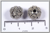 Silberperle, 925er Silber, Kugel, Bl�mchenmuster, ca. 10 mm