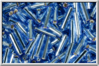 MBU-2-0019, MIYUKI Bugles, Nr. 2 (6mm), sapphire, trans., silver-ld., 10 g