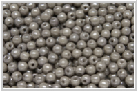 b�hm. Glasperle, rund, 3mm, white, op., grey marbled, 50 Stk.