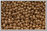 b�hm. Glasperle, rund, 3mm, goldbronze, met., 50 Stk.