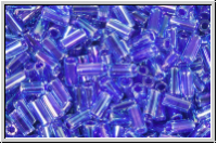 MBU-1-0353, MIYUKI Bugles, Nr. 1 (3mm), blue, trans., violet-ld., AB, 10 g