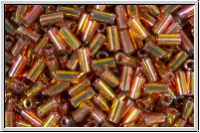 MBU-1-0301, MIYUKI Bugles, Nr. 1 (3mm), rose, trans., gold luster, 10 g