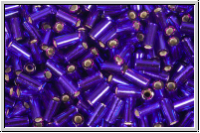 MBU-1-1427, MIYUKI Bugles, Nr. 1 (3mm), violet (dyed), dk., trans., silver-ld., 10 g