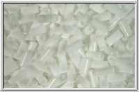 MBU-1-0402, MIYUKI Bugles, Nr. 1 (3mm), white, op., 10 g