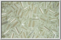 MBU-1-0528, MIYUKI Bugles, Nr. 1 (3mm), white pearl, ceylon, 10 g
