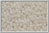b�hm. Glasperle, rund, 3mm, white, op., luster, 50 Stk.