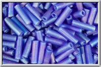 MBU-2-0151fr, MIYUKI Bugles, Nr. 2 (6mm), cobalt, trans., matte, AB, 10 g