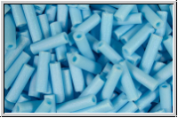 MBU-2-0413fr, MIYUKI Bugles, Nr. 2 (6mm), blue, turquoise, op., matte, AB, 10 g