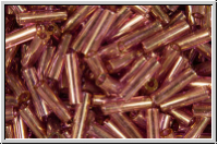 MBU-2-2441, MIYUKI Bugles, Nr. 2 (6mm), amethyst, lt., trans., gold luster, 10 g