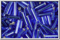 MBU-2-0020, MIYUKI Bugles, Nr. 2 (6mm), cobalt, trans., silver-ld., 10 g