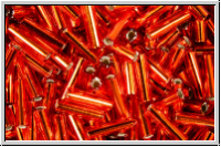 MBU-2-0010, MIYUKI Bugles, Nr. 2 (6mm), red, flame, trans., silver-ld., 10 g