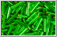 MBU-2-0016, MIYUKI Bugles, Nr. 2 (6mm), green, kelly, trans., silver-ld., 10 g