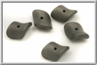 b�hm. Glasperle, Cornflake, 8x12mm, black, op., matte, 5 Stk.
