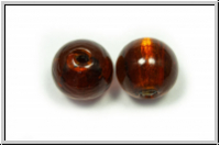 ind. Lampenperle, rund, 12mm, topaz, dk., trans., Silbereinzug, 1 Stk.