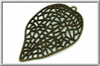 Anh�nger "Blatt" (Statement), 59x37x2mm, antikmessingfb., Metall, 1 Stk.